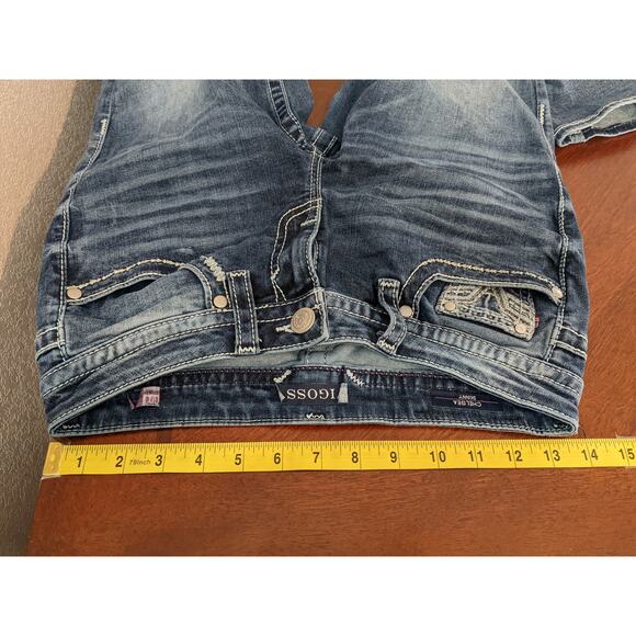 Vigoss Chelsea Skinny Jeans 1/2 Blue 28x25 Heritage Fit Embroidery‎ Thick Stitch - Picture 9 of 14